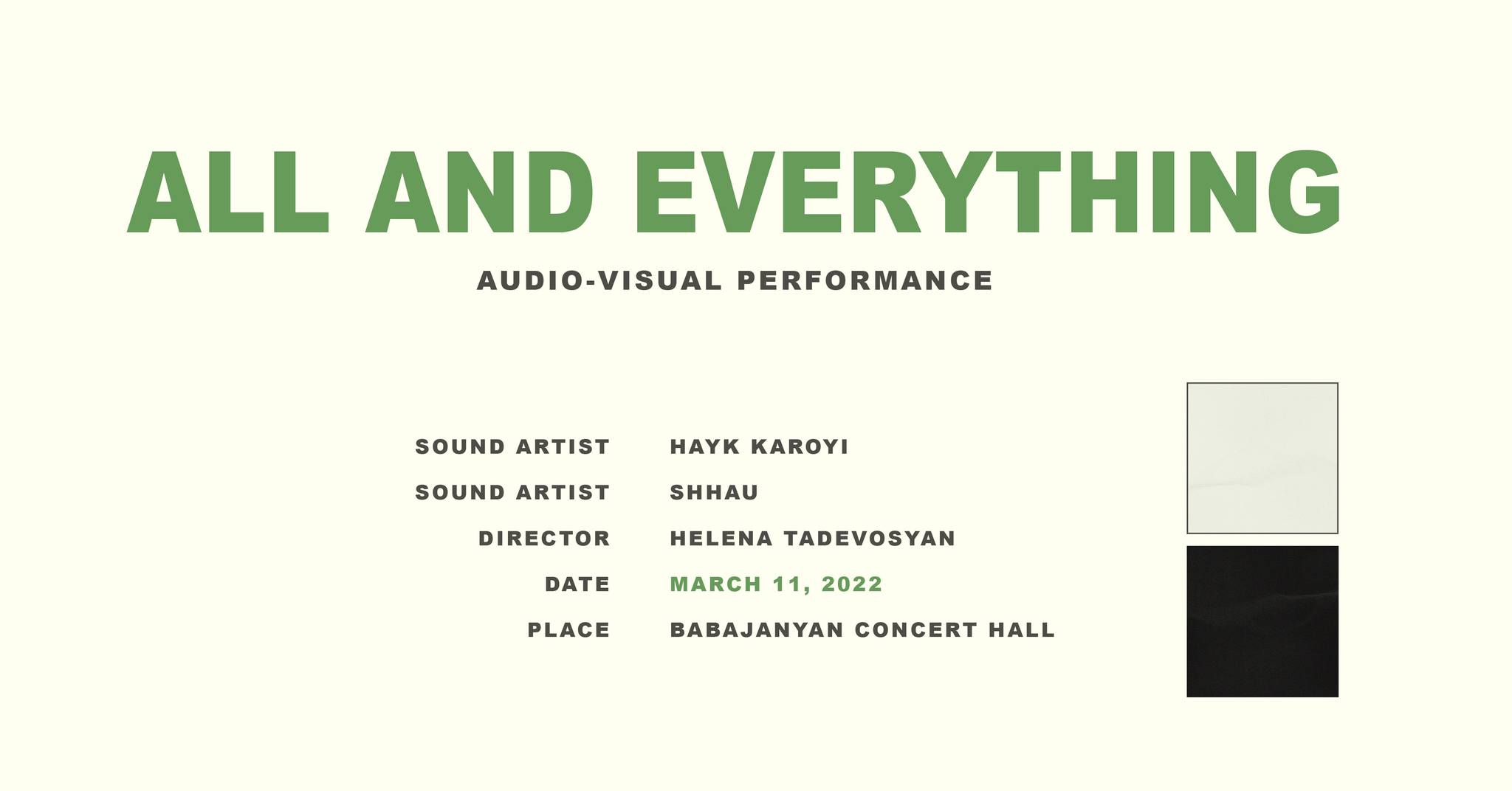 Աուդիո-վիզուալ պերֆորմանս՝ «Առնո Բաբաջանյան» համերգասրահում